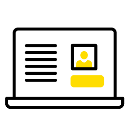 Icoon van een website op een laptop