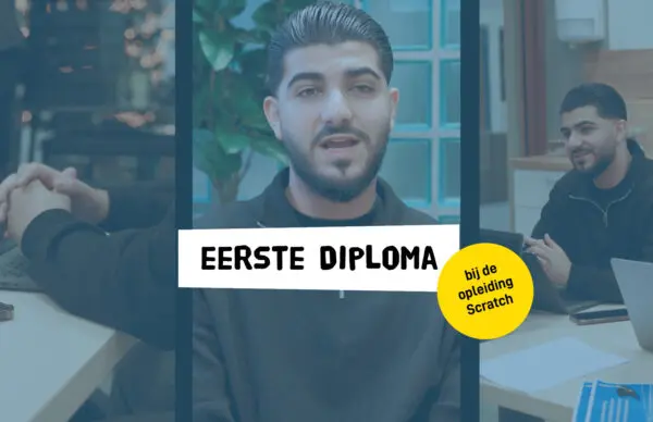 Onderwijsvideo over de eerste diploma die werd uitgereikt bij de opleiding Scratch