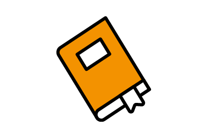 Icoon van een oranje boek