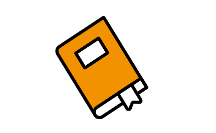 Icoon van een oranje boek